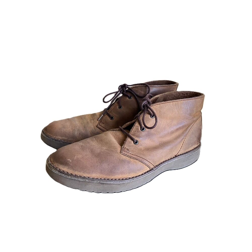Rockport Mens Size 8 Brown Leather Vibram Sole Chukka Boots Shoes